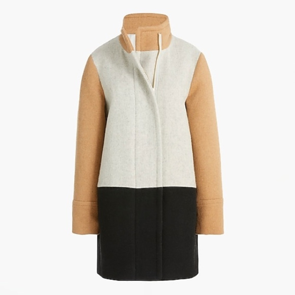 J.Crew Factory Colorblock City Coat - Picture 2 of 15